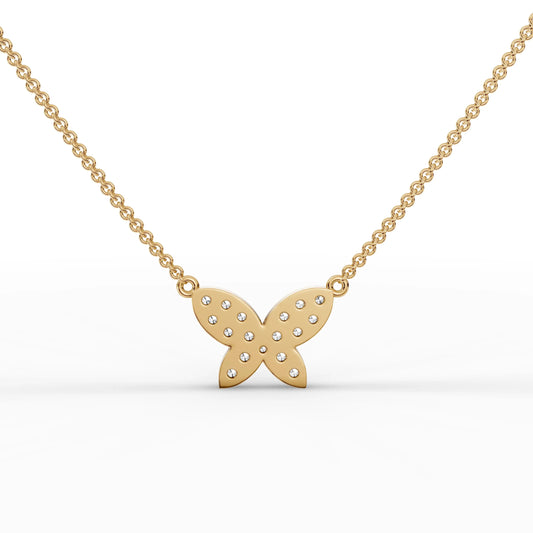0.52CT Round Lab Diamond Butterfly Chain Pendant