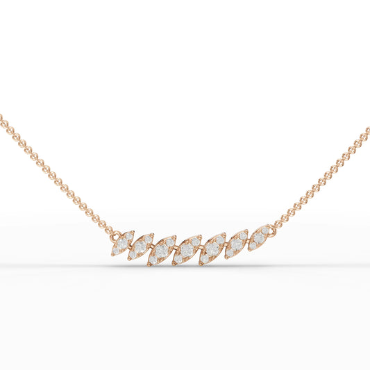 0.53CT Round Lab Diamond Leaf Chain Pendant