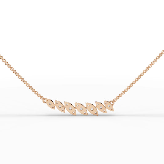 0.53CT Round Lab Diamond Leaf Chain Pendant
