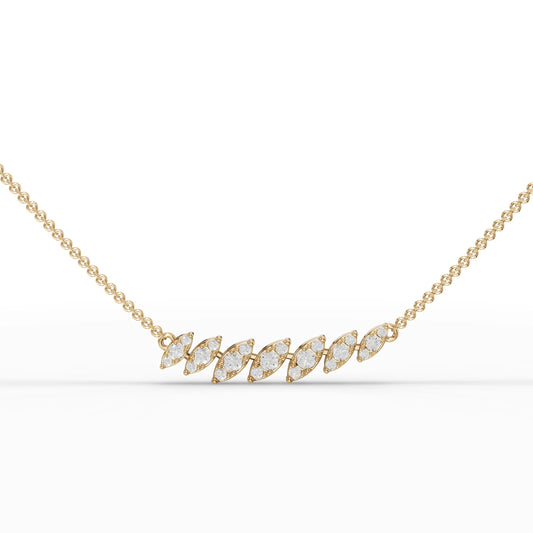 0.53CT Round Lab Diamond Leaf Chain Pendant