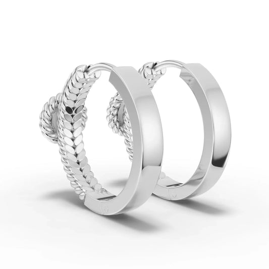 0.5CT Round Lab Diamond Rope Style Huggie Earrings