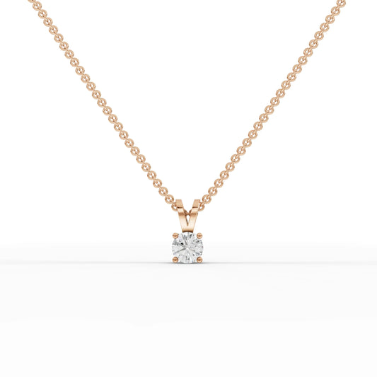 0.5CT Round Lab Diamond V-Bail Solitaire Pendant