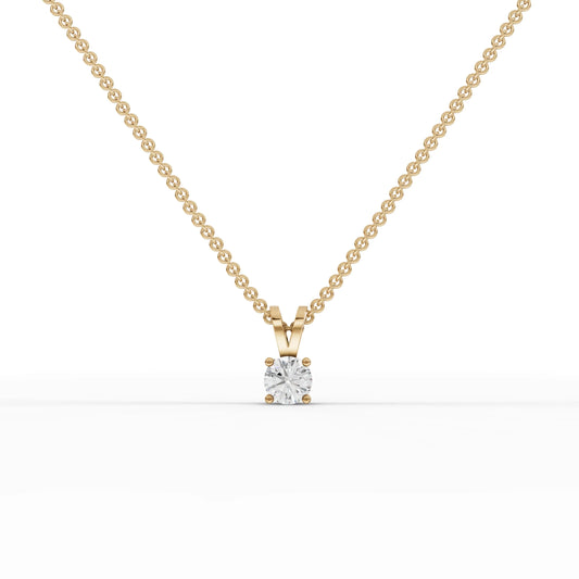 0.5CT Round Lab Diamond V-Bail Solitaire Pendant