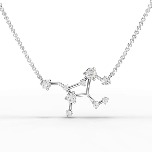 0.62CT Virgo Zodiac Round Lab Diamond Chain Pendant