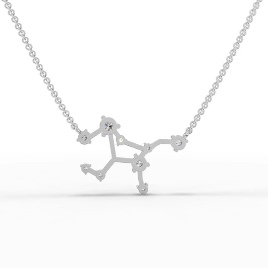 0.62CT Virgo Zodiac Round Lab Diamond Chain Pendant