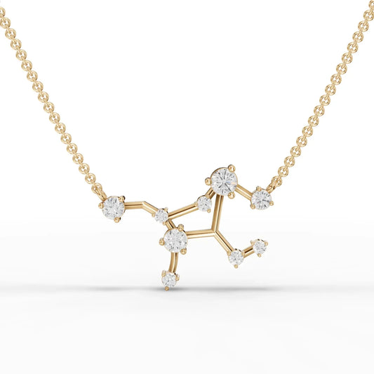 0.62CT Virgo Zodiac Round Lab Diamond Chain Pendant
