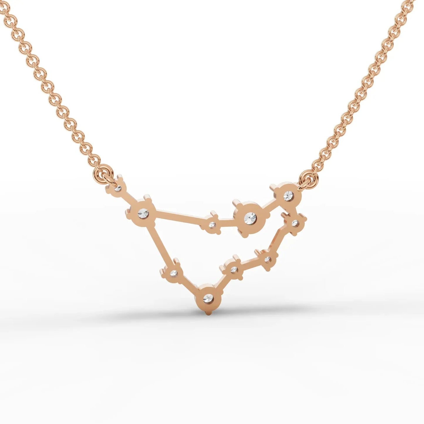 0.63CT Capricon Zodiac Round Lab Diamond Chain Pendant