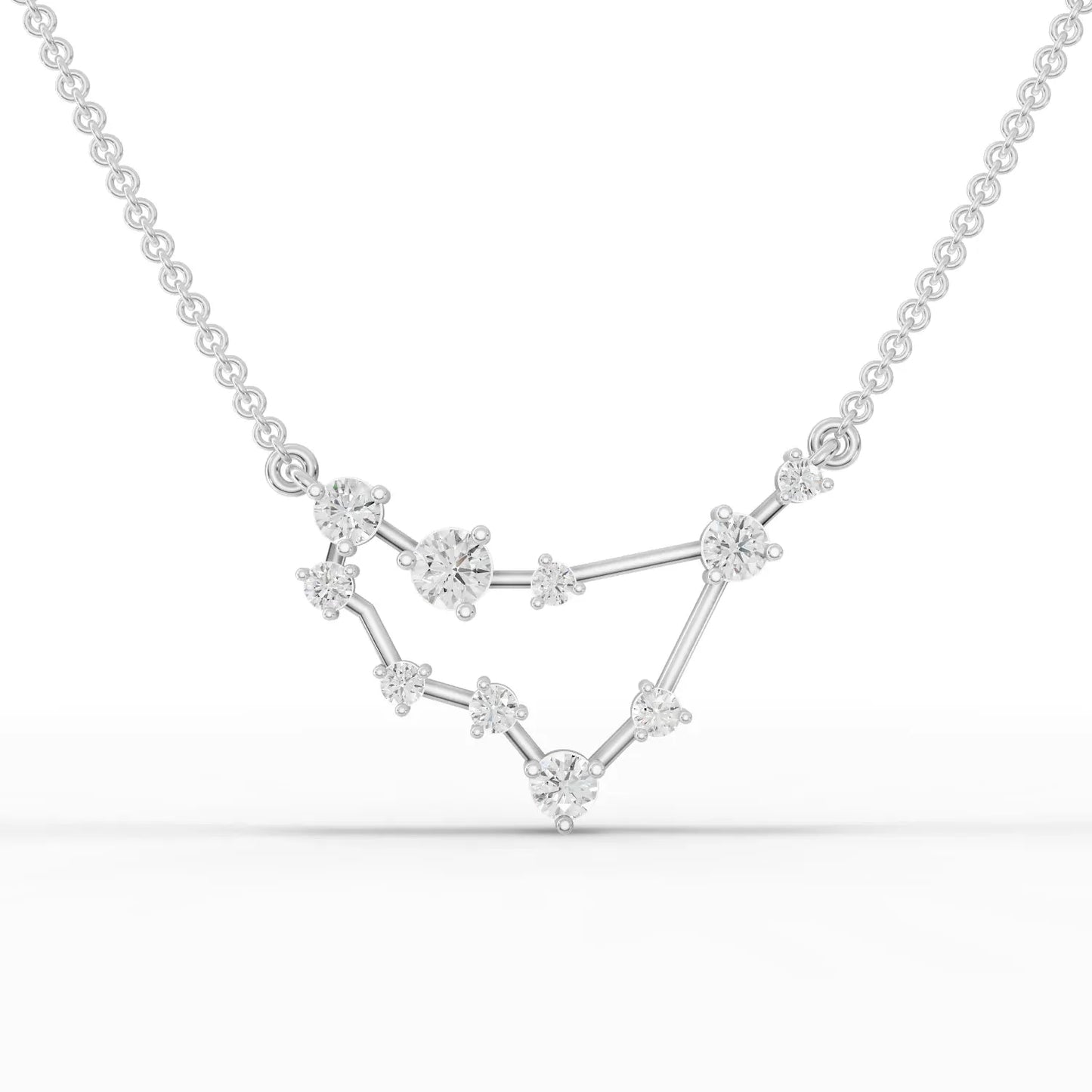 0.63CT Capricon Zodiac Round Lab Diamond Chain Pendant