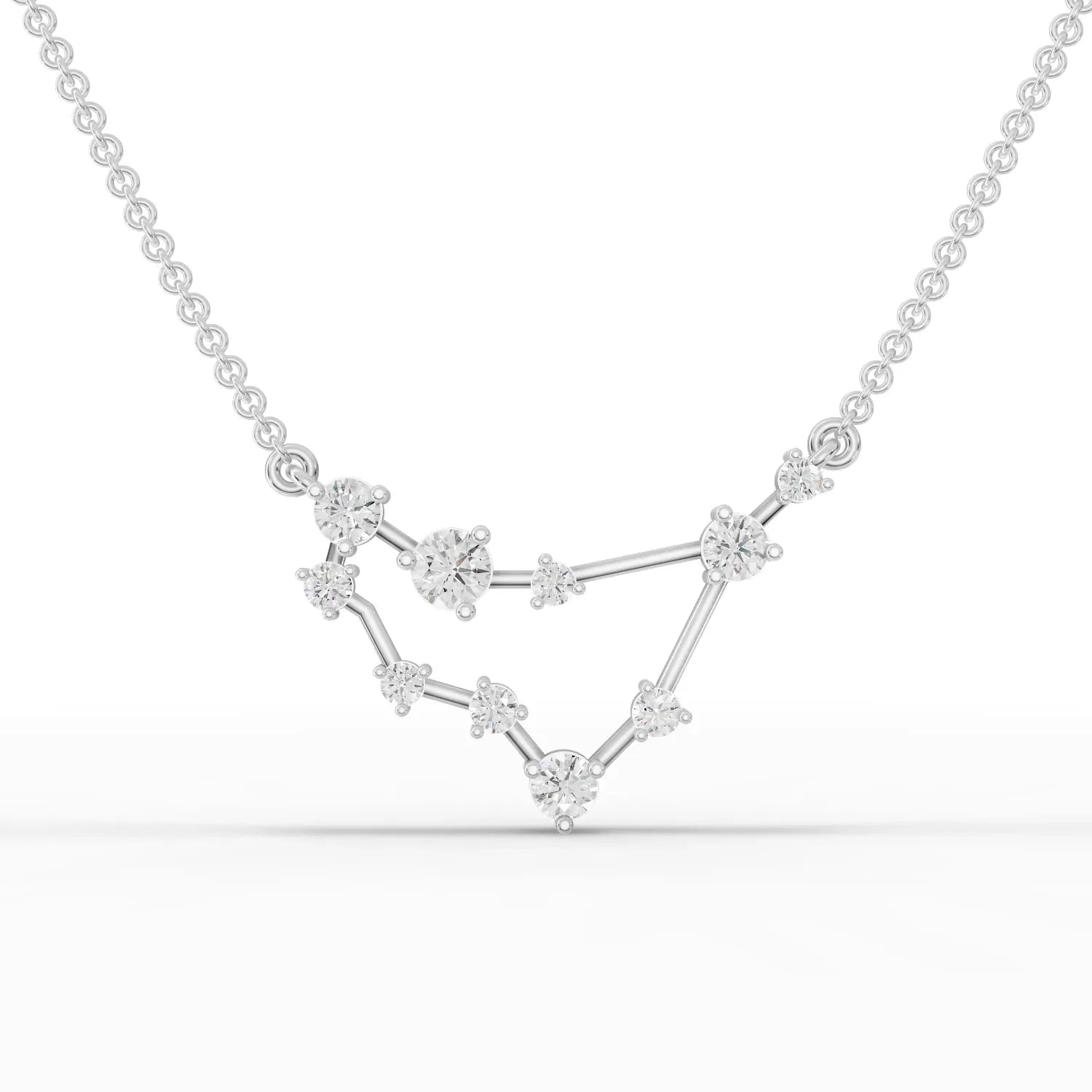 0.63CT Capricon Zodiac Round Lab Diamond Chain Pendant