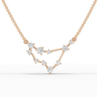0.63CT Capricon Zodiac Round Lab Diamond Chain Pendant