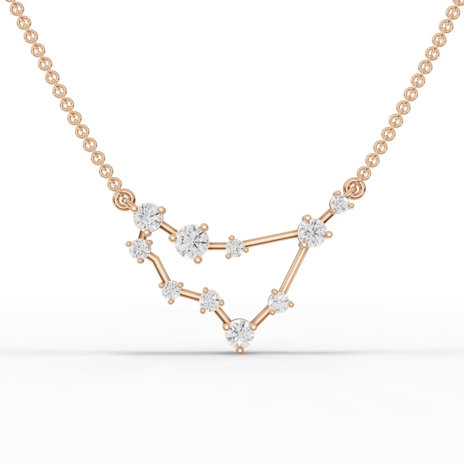 0.63CT Capricon Zodiac Round Lab Diamond Chain Pendant