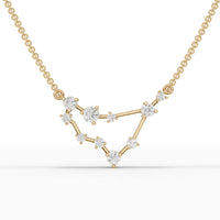 0.63CT Capricon Zodiac Round Lab Diamond Chain Pendant