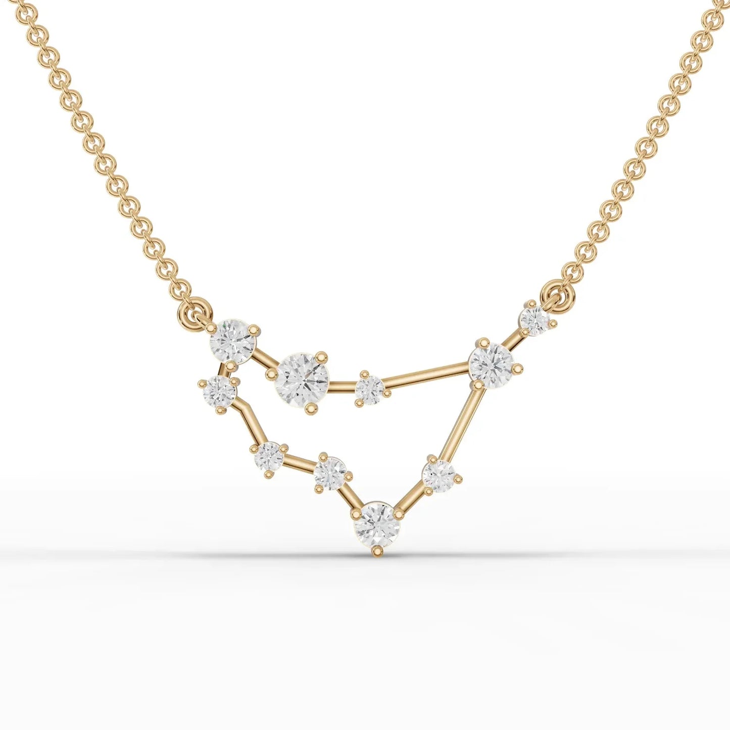 0.63CT Capricon Zodiac Round Lab Diamond Chain Pendant