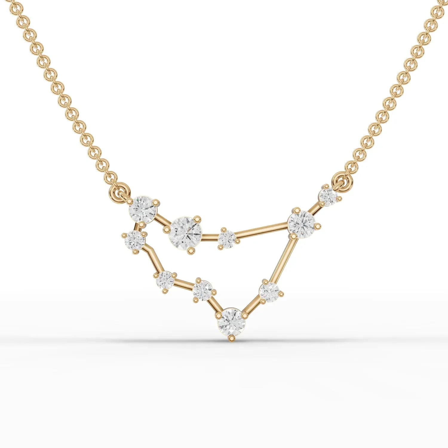 0.63CT Capricon Zodiac Round Lab Diamond Chain Pendant