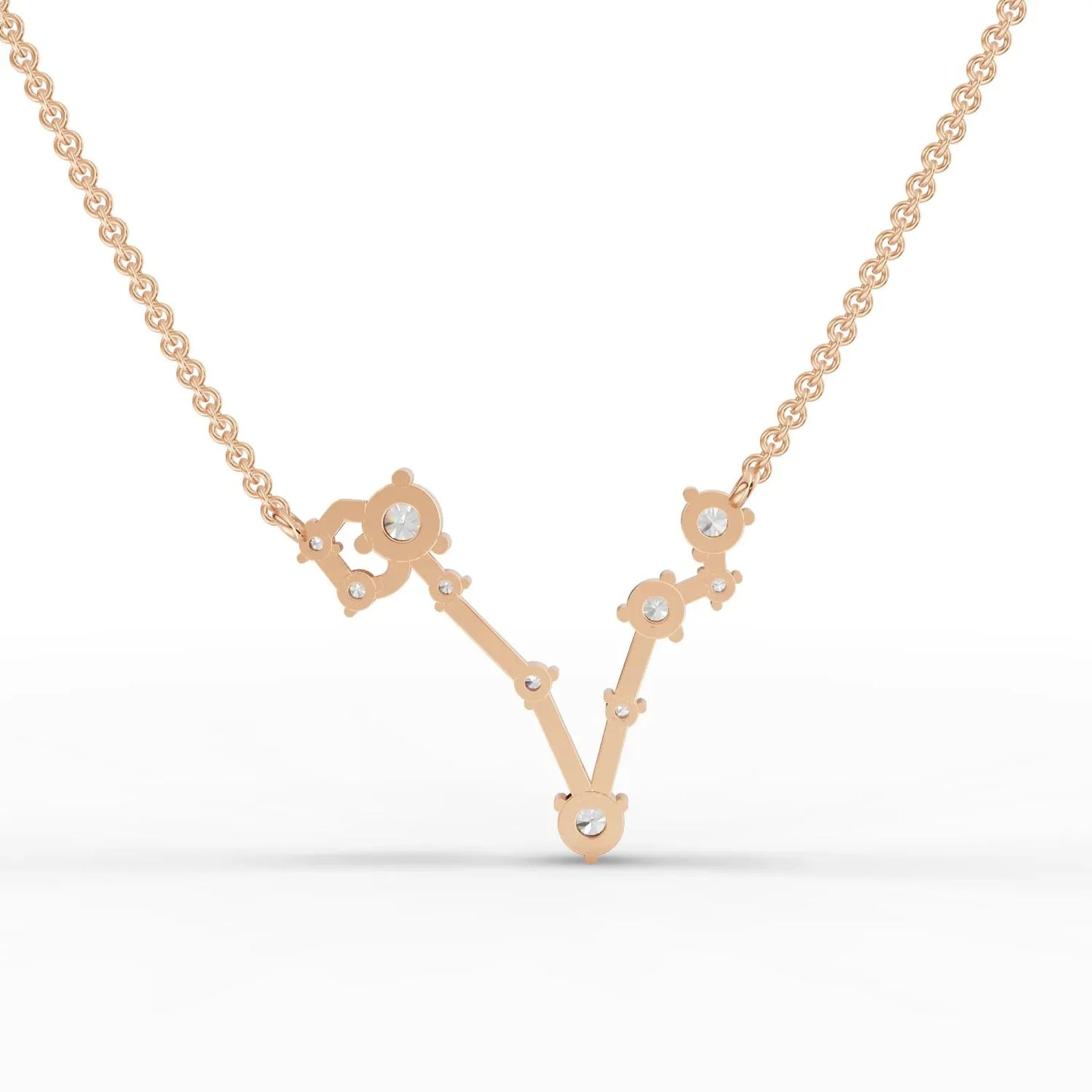 0.64CT Pisces Zodiac Round Lab Diamond Chain Pendant