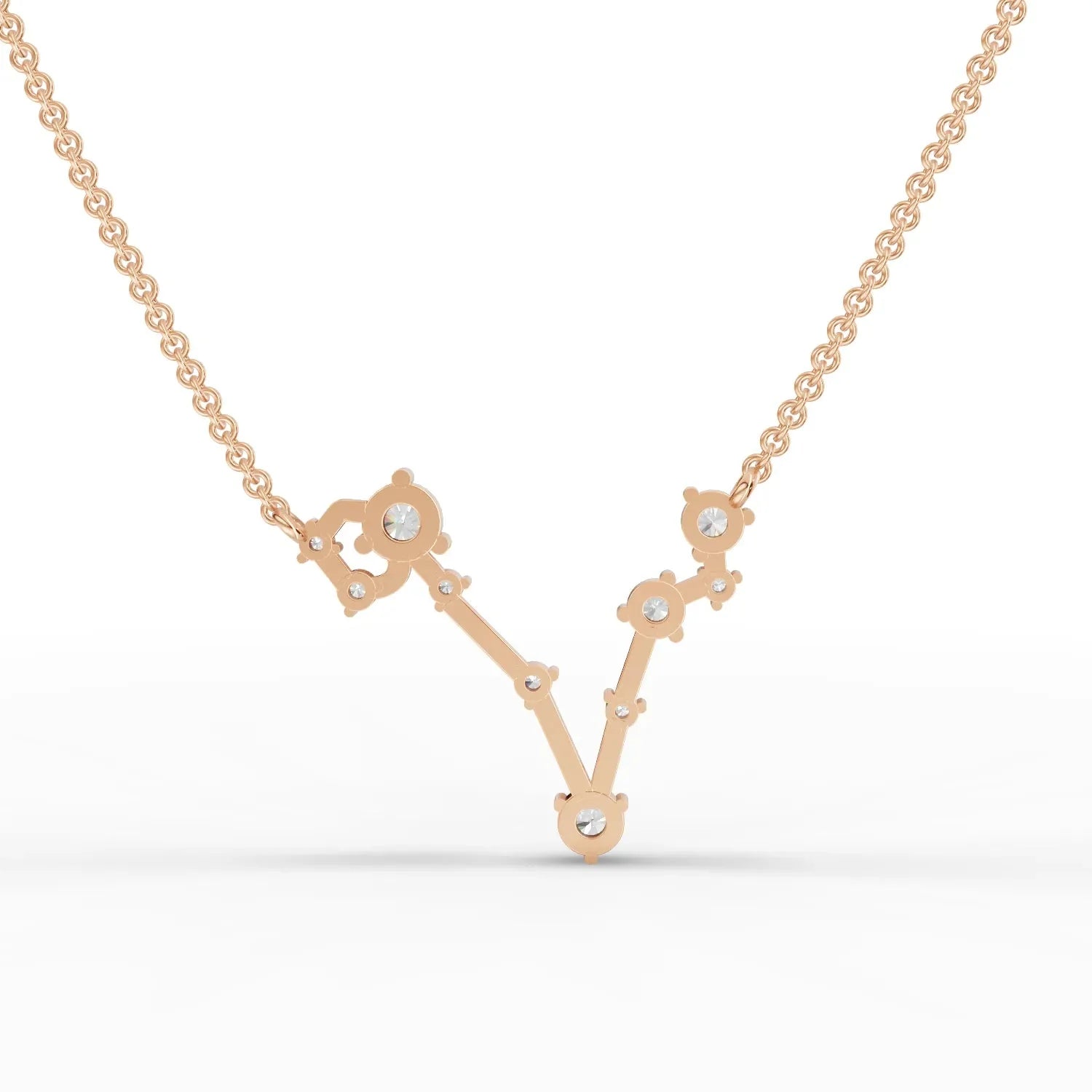 0.64CT Pisces Zodiac Round Lab Diamond Chain Pendant