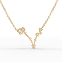 0.64CT Pisces Zodiac Round Lab Diamond Chain Pendant