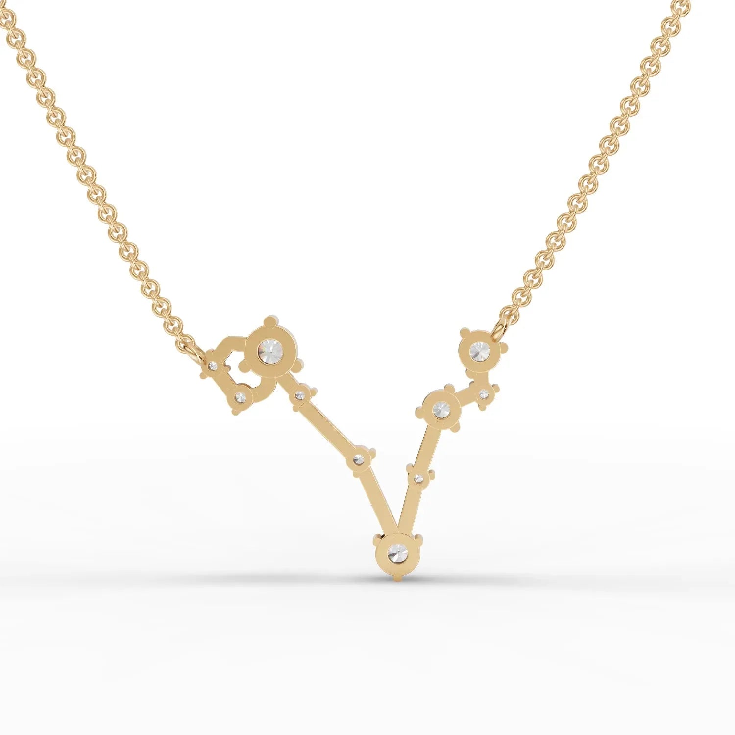 0.64CT Pisces Zodiac Round Lab Diamond Chain Pendant