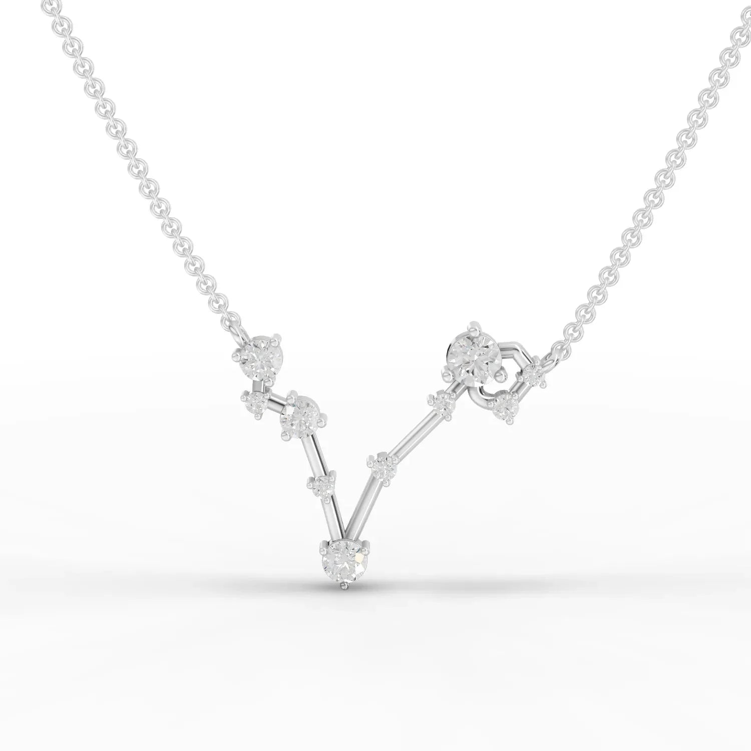 0.64CT Pisces Zodiac Round Lab Diamond Chain Pendant