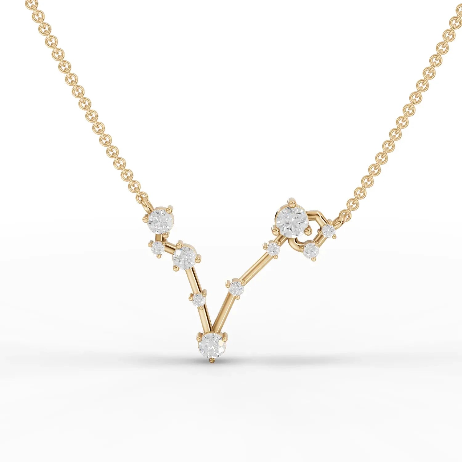 0.64CT Pisces Zodiac Round Lab Diamond Chain Pendant