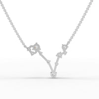 0.64CT Pisces Zodiac Round Lab Diamond Chain Pendant