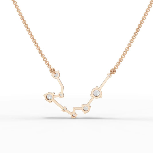 0.6CT Aquarius Zodiac Round Lab Diamond Chain Pendant