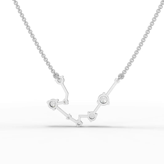 0.6CT Aquarius Zodiac Round Lab Diamond Chain Pendant