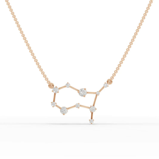 0.6CT Gemini Zodiac Round Lab Diamond Chain Pendant