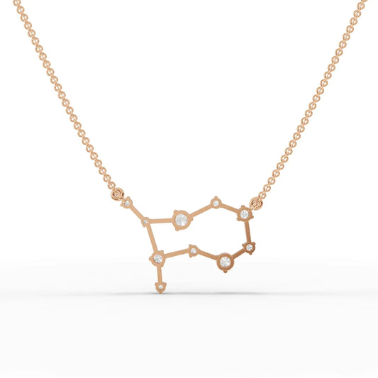0.6CT Gemini Zodiac Round Lab Diamond Chain Pendant