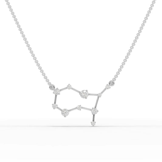0.6CT Gemini Zodiac Round Lab Diamond Chain Pendant