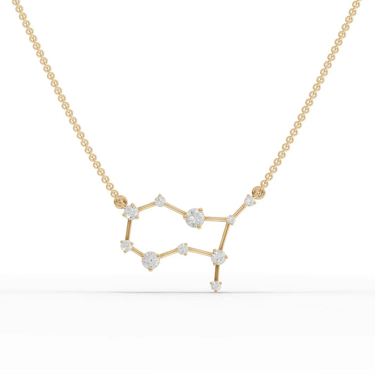 0.6CT Gemini Zodiac Round Lab Diamond Chain Pendant