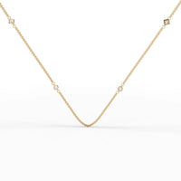 0.6CT Princess Round Lab Diamond Station Necklace