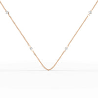 0.6CT Princess Round Lab Diamond Station Necklace