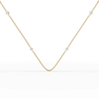 0.6CT Princess Round Lab Diamond Station Necklace