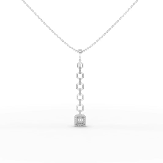 0.73CT Baguette Lab Diamond Modern Link Chain Pendant