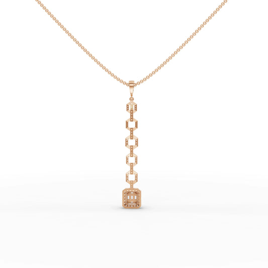 0.73CT Baguette Lab Diamond Modern Link Chain Pendant
