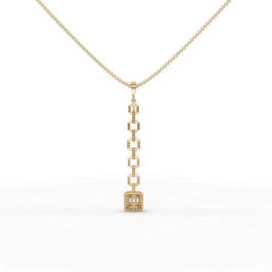 0.73CT Baguette Lab Diamond Modern Link Chain Pendant