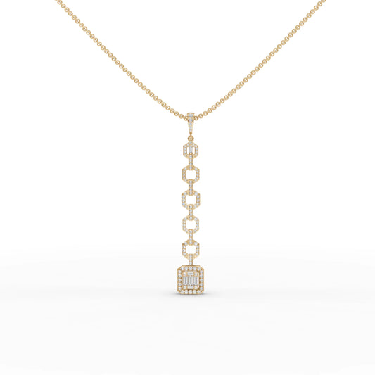 0.73CT Baguette Lab Diamond Modern Link Chain Pendant