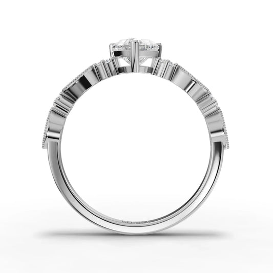 0.74CT Heart Lab Diamond Premium Accent Engagement Ring