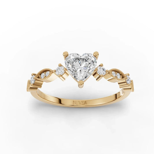 0.74CT Heart Lab Diamond Premium Accent Engagement Ring