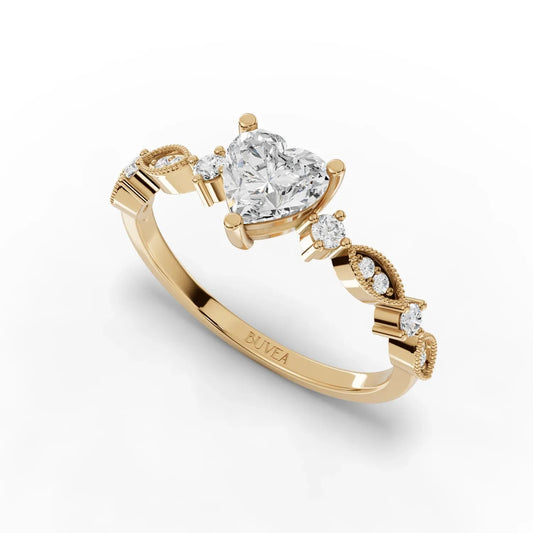 0.74CT Heart Lab Diamond Premium Accent Engagement Ring