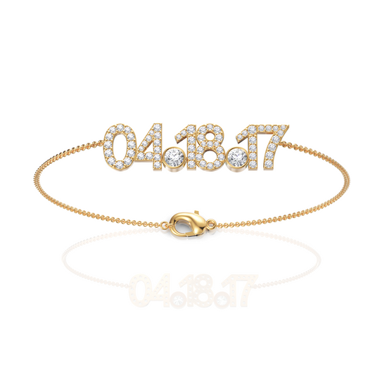 0.77CT Round Lab Diamond Custom Diamond Date Bracelet