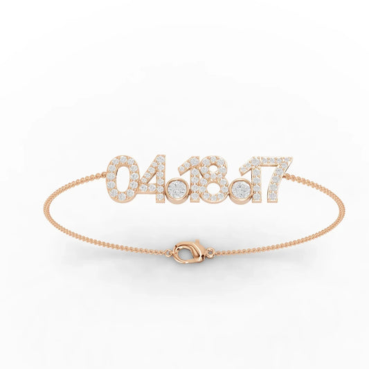 0.77CT Round Lab Diamond Custom Diamond Date Bracelet
