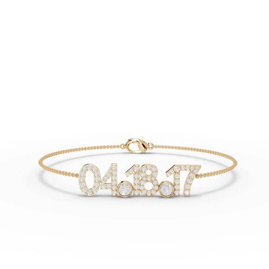0.77CT Round Lab Diamond Custom Diamond Date Bracelet