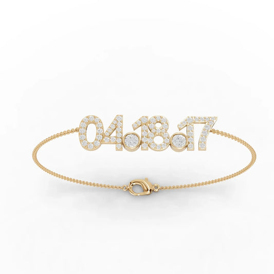 0.77CT Round Lab Diamond Custom Diamond Date Bracelet