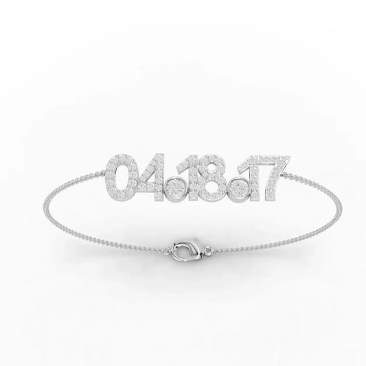 0.77CT Round Lab Diamond Custom Diamond Date Bracelet