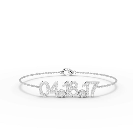 0.77CT Round Lab Diamond Custom Diamond Date Bracelet