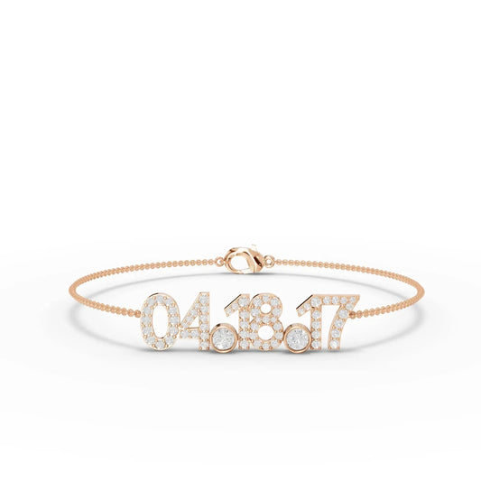 0.77CT Round Lab Diamond Custom Diamond Date Bracelet