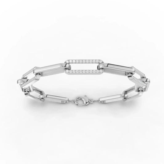 0.88CT Round Lab Diamond Radiant Link Bracelet