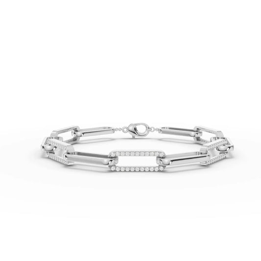 0.88CT Round Lab Diamond Radiant Link Bracelet